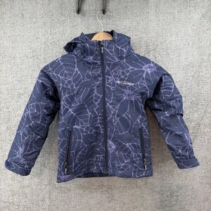 Columbia Arctic Trip III Fleece Interchange Jacket Kids XS 6/6x  Purple Hood Ski